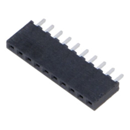 Conector: şiruri pini; mamă; PIN: 10; 2mm; aurit; THT; soclu; drept