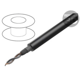 Cablu: cablu pentru microfon; 2x0,35mm2; negru; cositorit,OFC