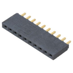 Conector: şiruri pini; mamă; PIN: 10; 2,54mm; aurit; THT; soclu