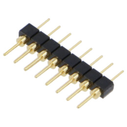 Conector: şiruri pini; tată; PIN: 8; 2,54mm; aurit; THT; şir pini