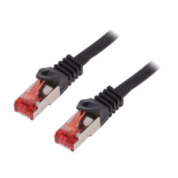 Patch cord; S/FTP; 6; litat; Cu; LSZH; negru; 1,5m; 27AWG