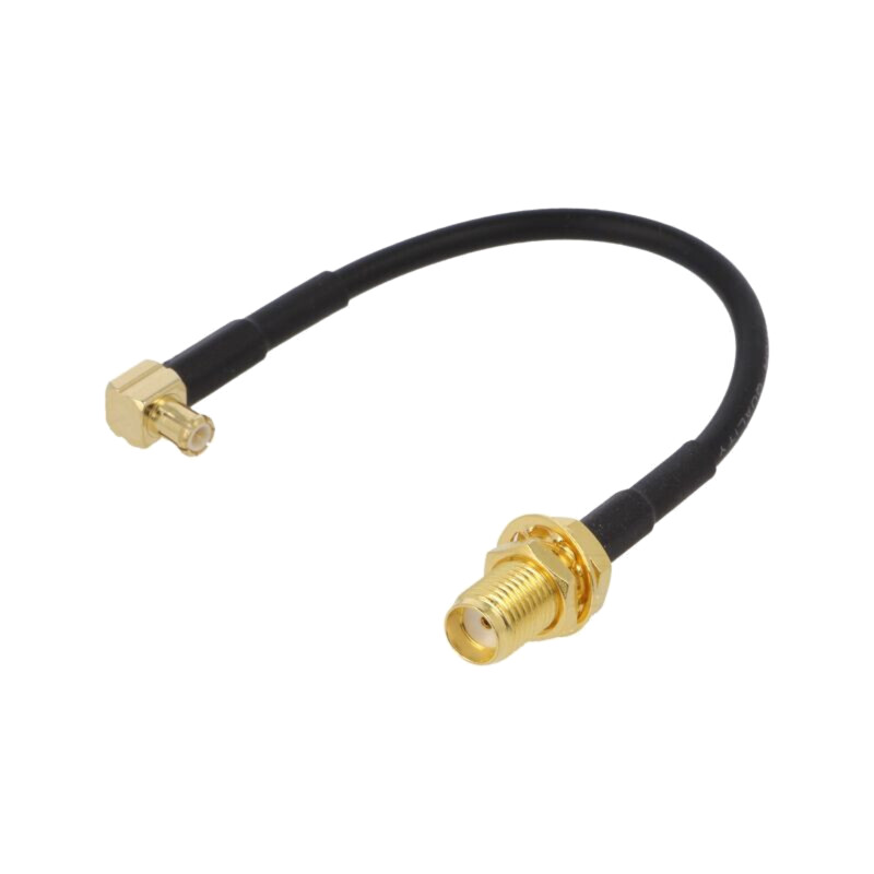 Cablu; 150mm; MCX tată,SMA mamă; în unghi,drept