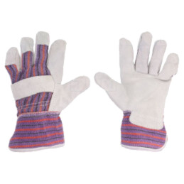 Mănuşi de protecţie; Dimensiune: 10; bumbac,piele naturală