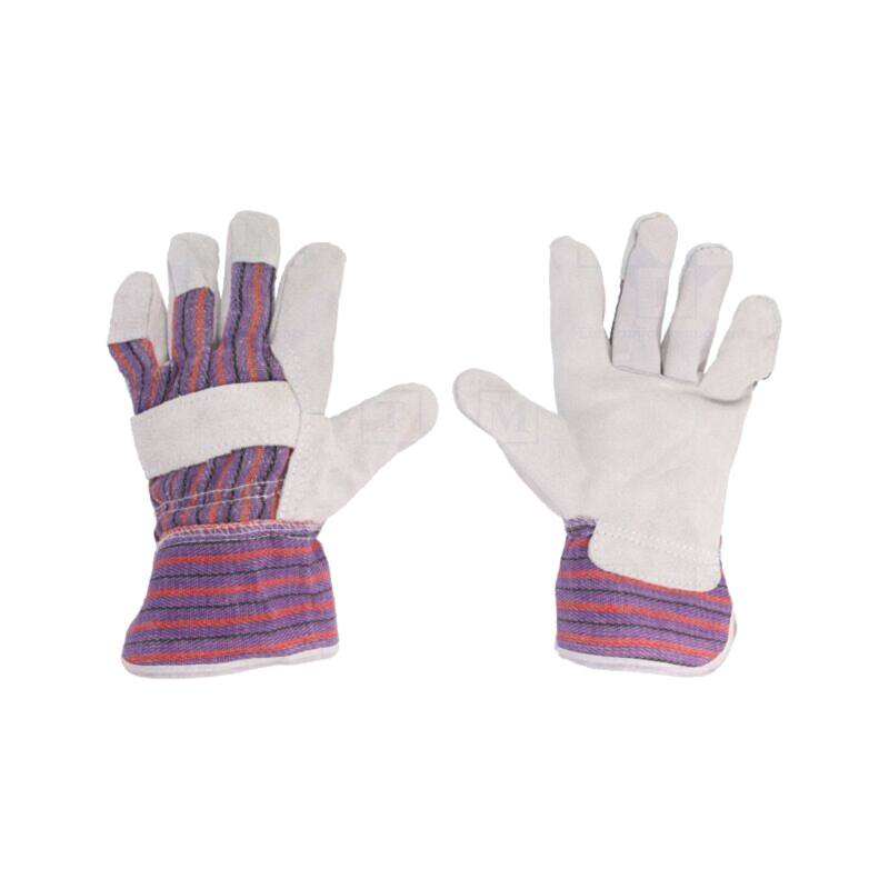 Mănuşi de protecţie; Dimensiune: 10; bumbac,piele naturală