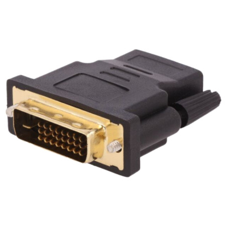 Adaptor; DVI-D (24+1) mufă,HDMI soclu; neagră
