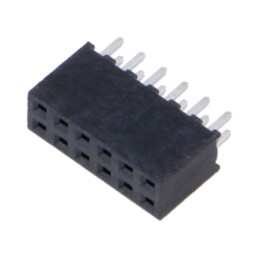 Conector: şiruri pini; mamă; PIN: 12; 2mm; gold flash; THT; soclu