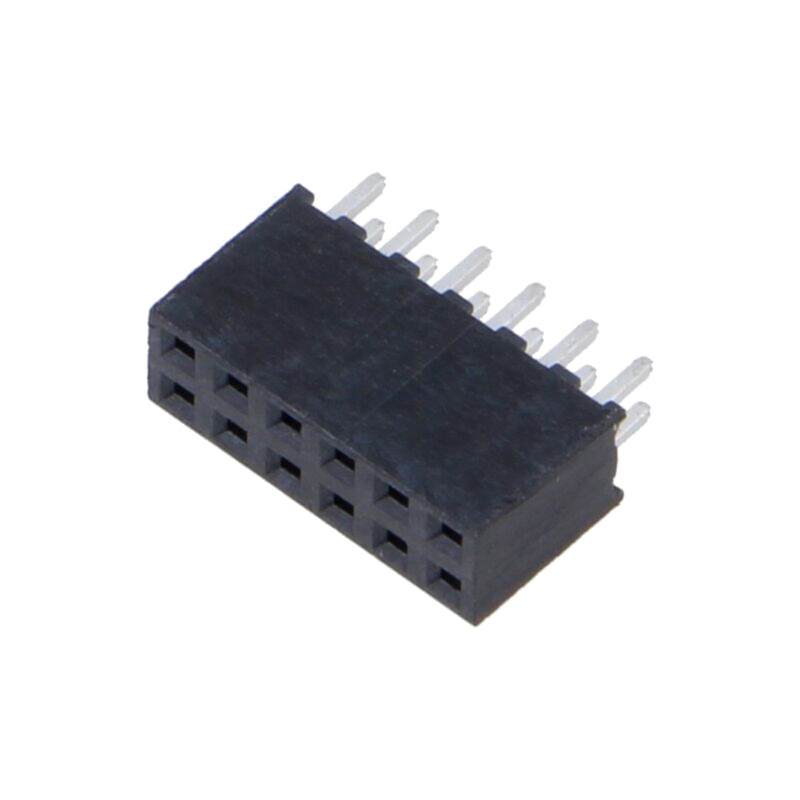 Conector: şiruri pini; mamă; PIN: 12; 2mm; gold flash; THT; soclu