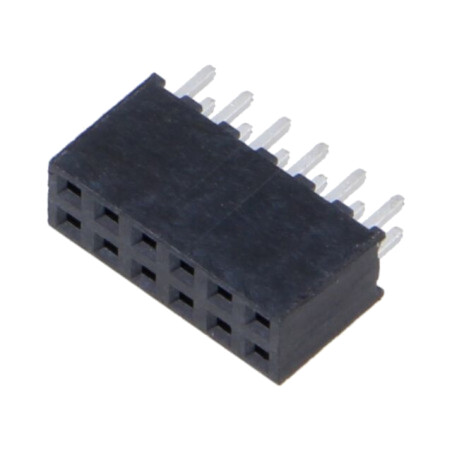 Conector: şiruri pini; mamă; PIN: 12; 2mm; gold flash; THT; soclu