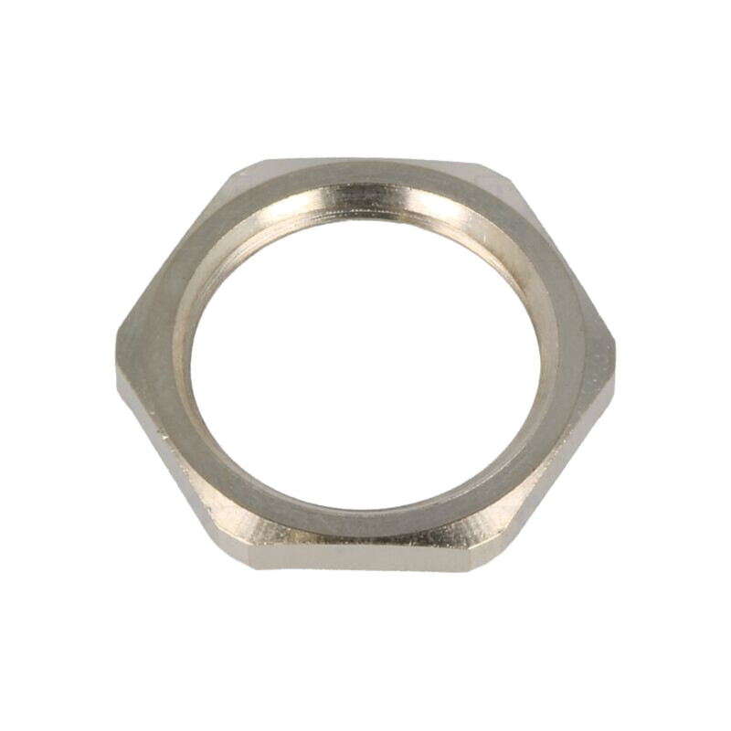 Piuliţă; cu împământare; M20; alamă; nichel; Thk: 3mm; Cheie: 24mm