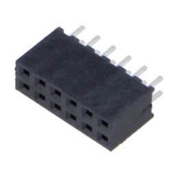 Conector: şiruri pini; mamă; PIN: 12; 2mm; aurit; THT; soclu; drept