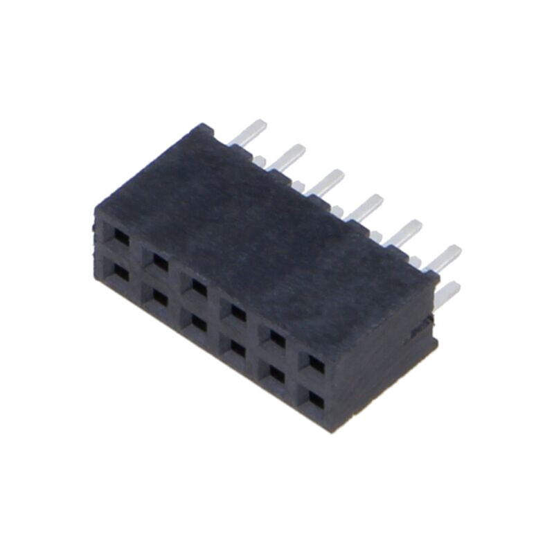 Conector: şiruri pini; mamă; PIN: 12; 2mm; aurit; THT; soclu; drept