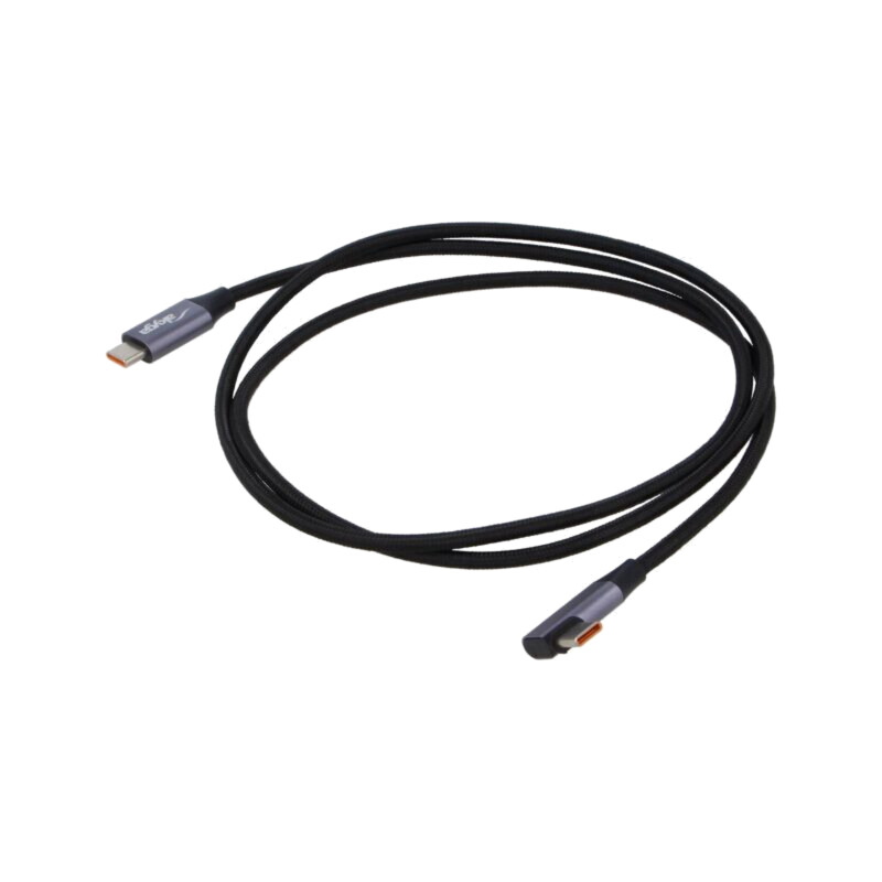 Cablu; USB 2.0; USB C mufă,USB C mufă în unghi; nichelat; 1m