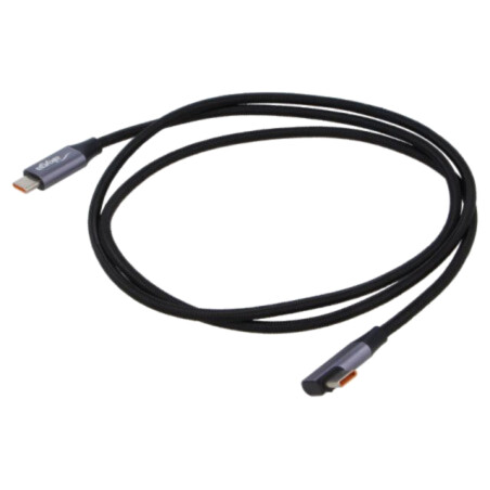 Cablu; USB 2.0; USB C mufă,USB C mufă în unghi; nichelat; 1m