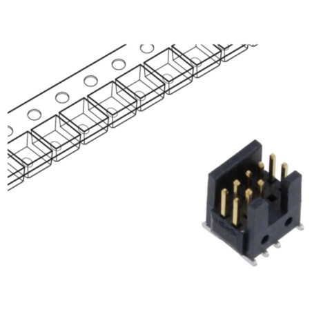 Conector: şiruri pini; tată; PIN: 10; 1,27mm; aurit; SMT; soclu; rolă