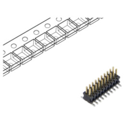 Conector: şiruri pini; tată; PIN: 20; 1,27mm; gold flash; SMT; soclu