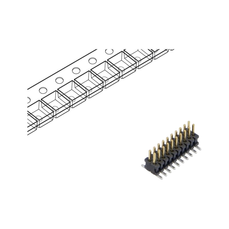Conector: şiruri pini; tată; PIN: 20; 1,27mm; gold flash; SMT; soclu