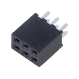 Conector: şiruri pini; mamă; PIN: 6; 2mm; aurit; THT; soclu; drept