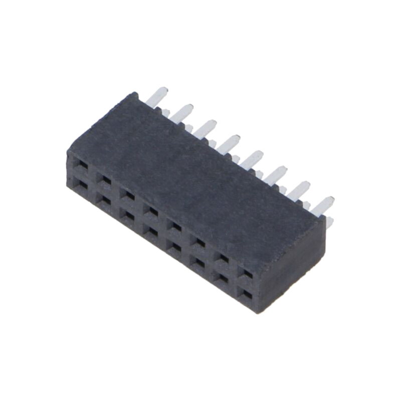 Conector: şiruri pini; mamă; PIN: 16; 2,54mm; aurit; THT; soclu