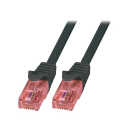 Patch cord; U/UTP; 6; litat; Cu; LSZH; negru; 1,5m; RJ45 mufă; 26AWG