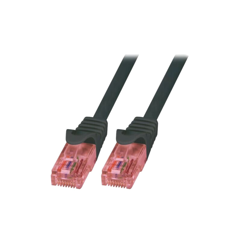 Patch cord; U/UTP; 6; litat; Cu; LSZH; negru; 1,5m; RJ45 mufă; 26AWG