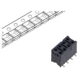 Conector: şiruri pini; mamă; PIN: 8; 2,54mm; aurit; SMT; soclu; rolă