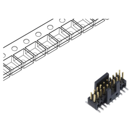 Conector: şiruri pini; tată; PIN: 20; 1,27mm; gold flash; SMT; soclu