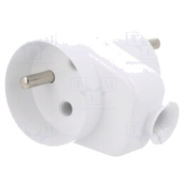 Conector: alimentare AC; tată; mufă; 2P+PE; 250VAC; 16A; albă; PIN: 3