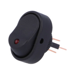 ROCKER; SPST; Poz: 2; ON-OFF; 30A/12VDC; neagră; LED; R13-133-DC