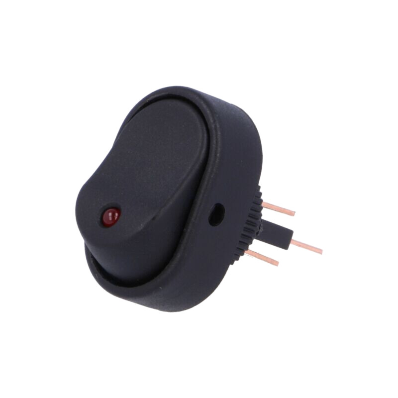 ROCKER; SPST; Poz: 2; ON-OFF; 30A/12VDC; neagră; LED; R13-133-DC