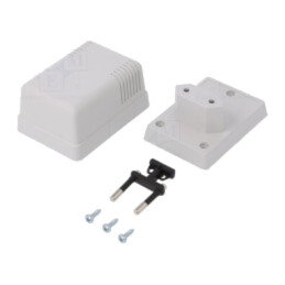 Carcasă: pt.alimentator; X: 52mm; Y: 70mm; Z: 47mm; ABS; gri; şurub x2