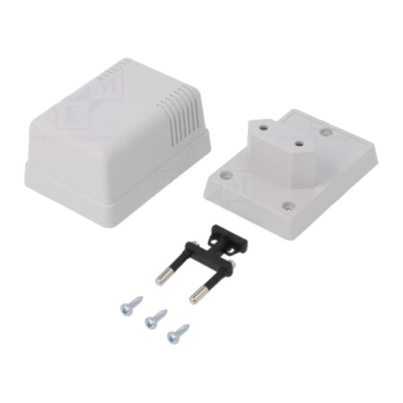 Carcasă: pt.alimentator; X: 52mm; Y: 70mm; Z: 47mm; ABS; gri; şurub x2