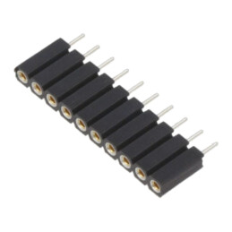 Conector: şiruri pini; soclu; mamă; PIN: 10; drept; 2,54mm; THT; 1x10