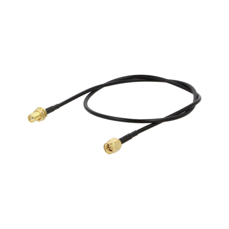 Cablu; 0,5m; SMA tată,SMA mamă; negru; drept; 50Ω