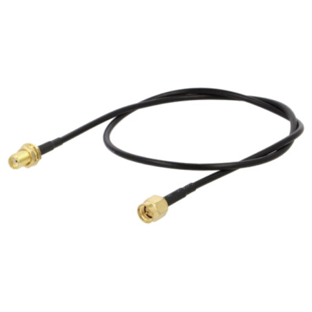 Cablu; 0,5m; SMA tată,SMA mamă; negru; drept; 50Ω