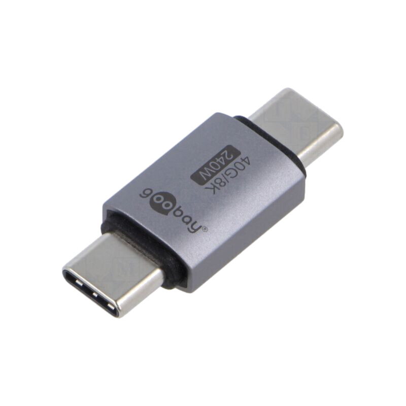 Adaptor; USB 4.0; USB C mufă,din ambele părţi; nichelat