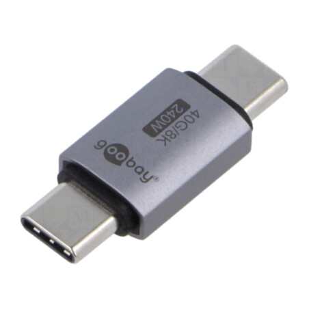 Adaptor; USB 4.0; USB C mufă,din ambele părţi; nichelat