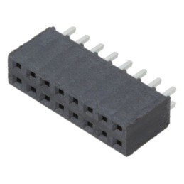 Conector: şiruri pini; mamă; PIN: 16; 2,54mm; gold flash; THT; soclu