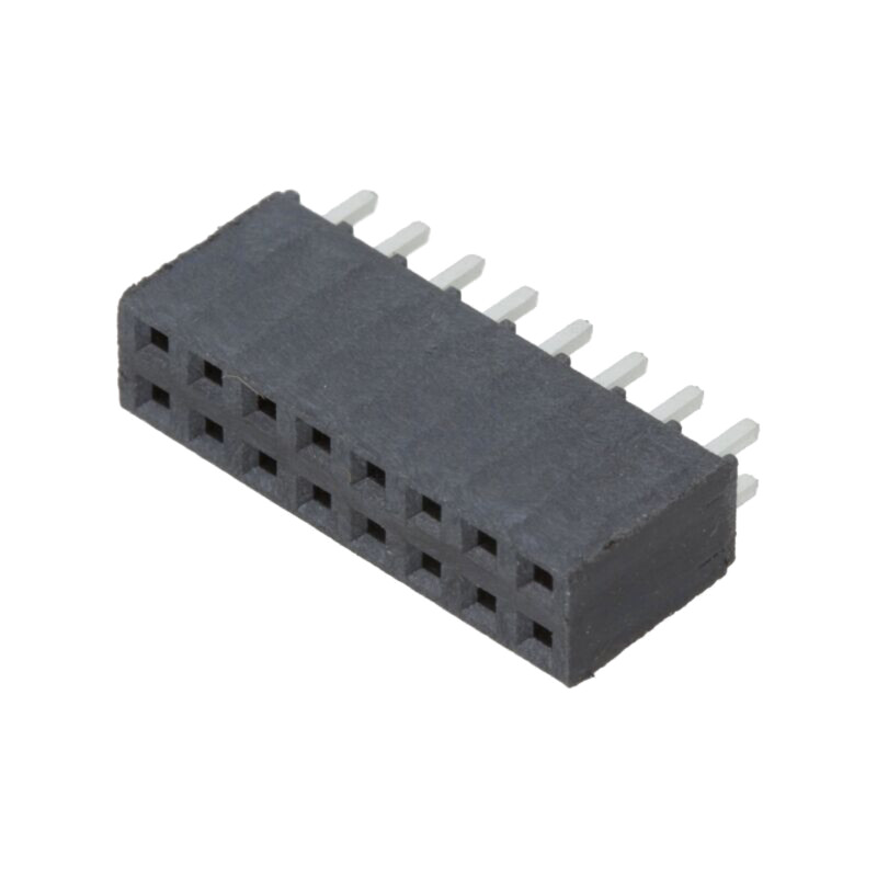 Conector: şiruri pini; mamă; PIN: 16; 2,54mm; gold flash; THT; soclu
