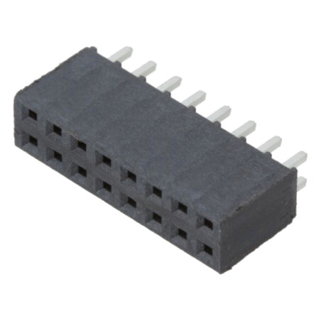 Conector: şiruri pini; mamă; PIN: 16; 2,54mm; gold flash; THT; soclu