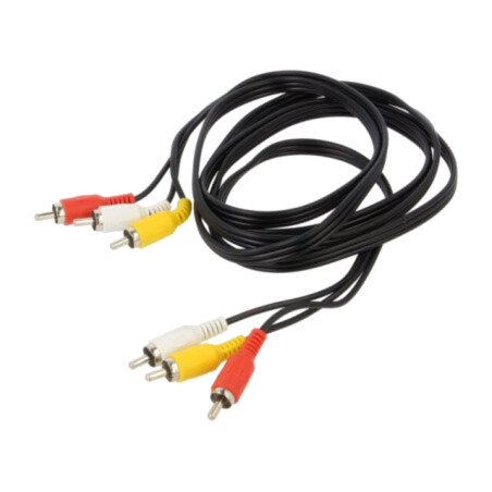 Cablu; RCA mufă x3,din ambele părţi; 3m; Placare: nichelat; negru