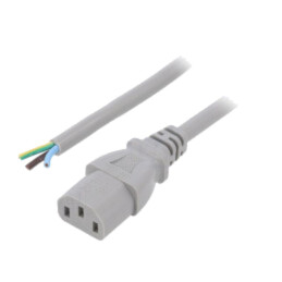 Cablu; 3x1mm2; IEC C13 mamă,cabluri; PVC; 1m; gri; 10A; 250V