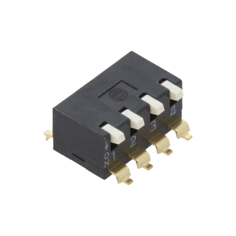 Comutator: DIP-SWITCH; Număr secţiuni: 4; ON-OFF; 0,025A/24VDC Comutator: DIP-SWITCH; Număr secţiuni: 4; ON-OFF; 0,025A/24VDC