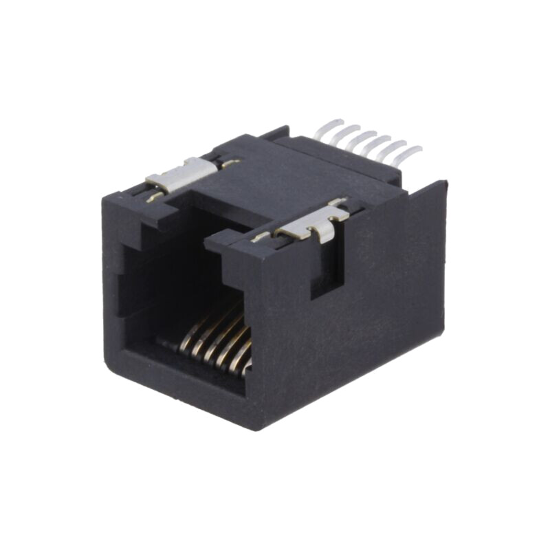 Conector: RJ11; soclu; PIN: 6; Cat: 3; neecranaţi,profil jos; aurit