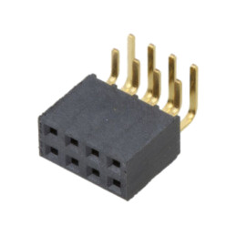 Conector: şiruri pini; mamă; PIN: 8; 2,54mm; aurit; THT; soclu