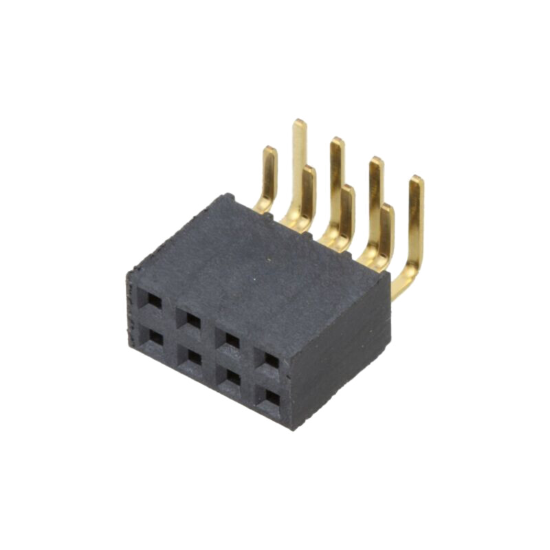 Conector: şiruri pini; mamă; PIN: 8; 2,54mm; aurit; THT; soclu
