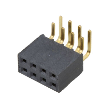 Conector: şiruri pini; mamă; PIN: 8; 2,54mm; aurit; THT; soclu