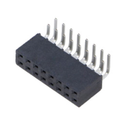 Conector: şiruri pini; mamă; PIN: 16; 2,54mm; gold flash; THT; soclu