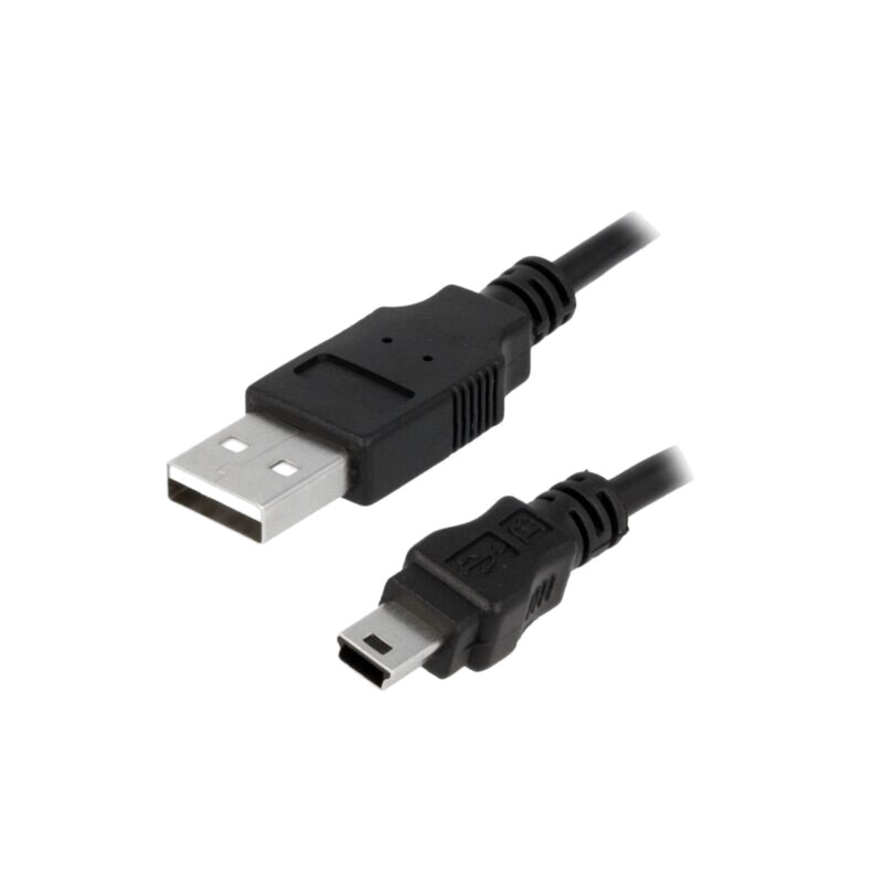 Cablu; USB 2.0; USB A mufă,USB B mini mufă; nichelat; 3m; negru