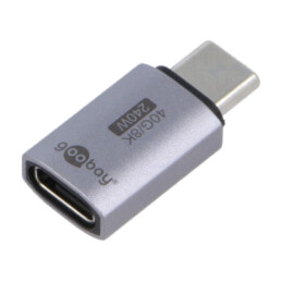 Adaptor; USB 4.0; USB C soclu,USB C mufă; nichelat; argintie