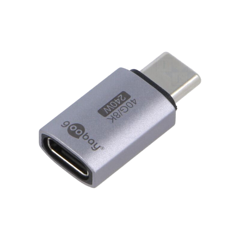 Adaptor; USB 4.0; USB C soclu,USB C mufă; nichelat; argintie